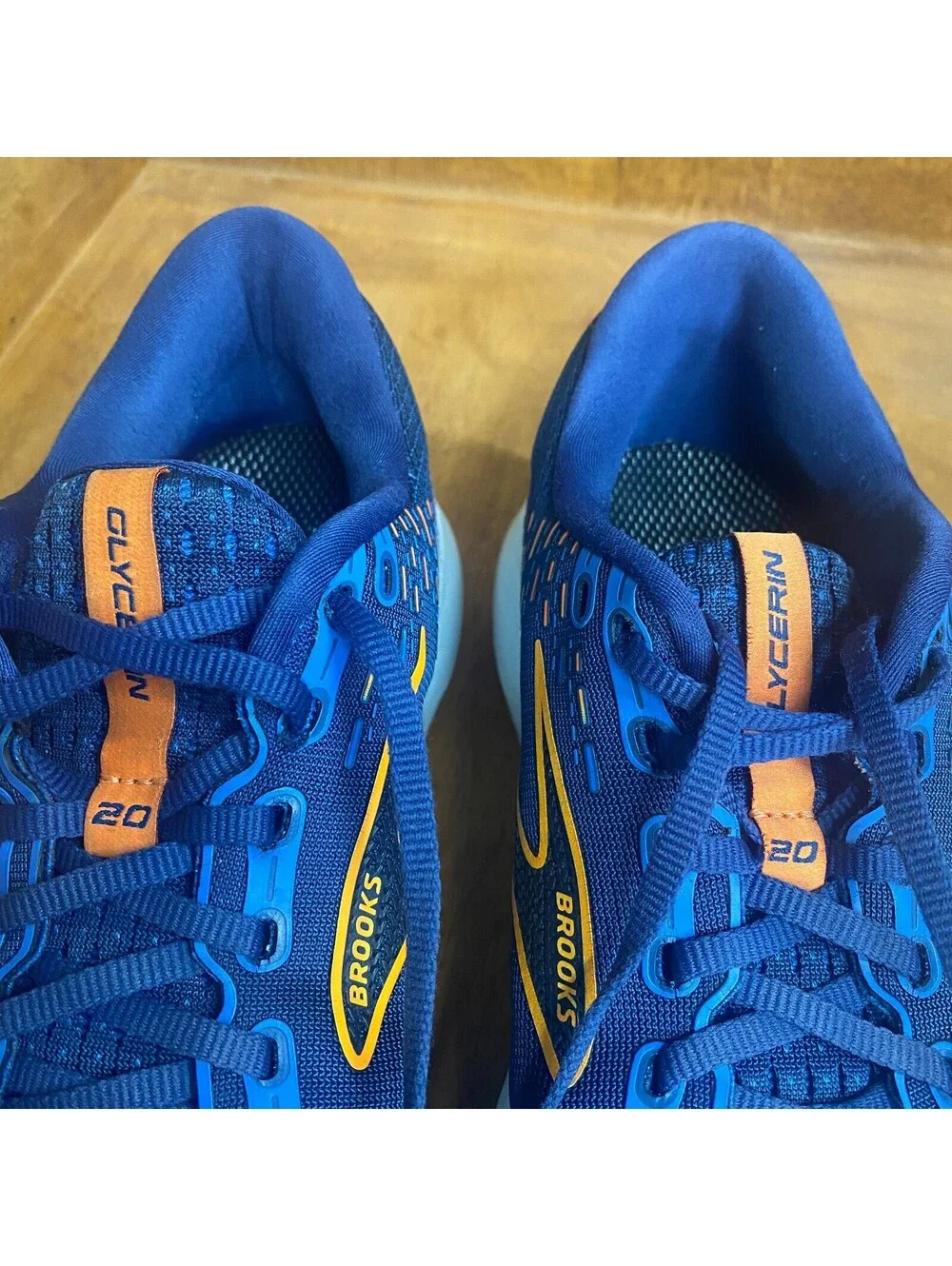 Brooks Glycerin 20 Running Shoes Mens Sz 10.5 D Blue Orange Sneakers 1103821D444